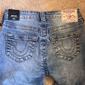NWT True religion Jennie Mr Big T destroy light wash sz 25 destroyed mid rise